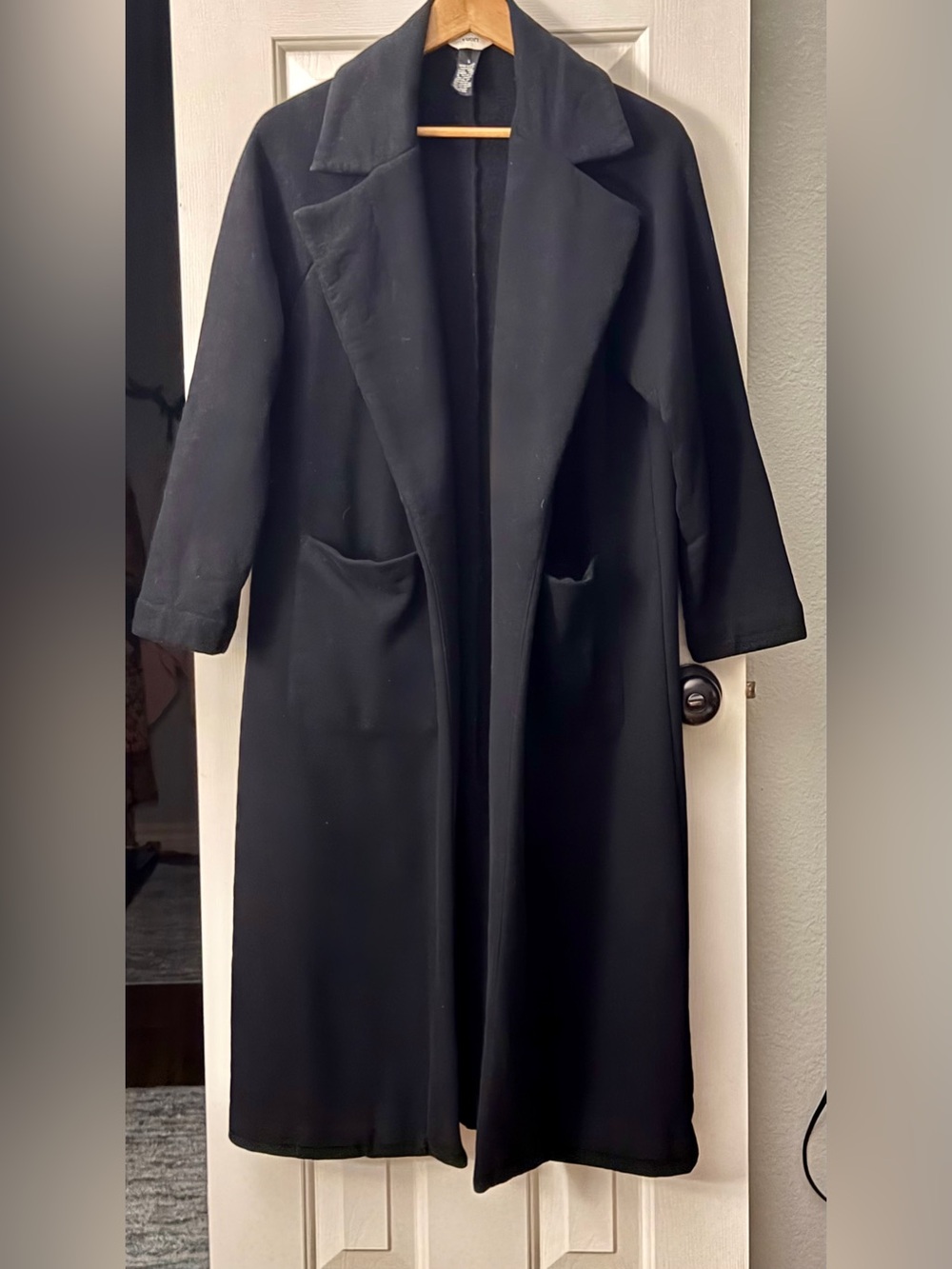 Vuori Restore Trench Coat Black - Small - Long Open Front Duster Jacket - Picture 7 of 14